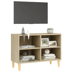 805926 vidaXL TV Cabinet with Solid Wood Legs Sonoma Oak 69,5x30x50 cm 5
