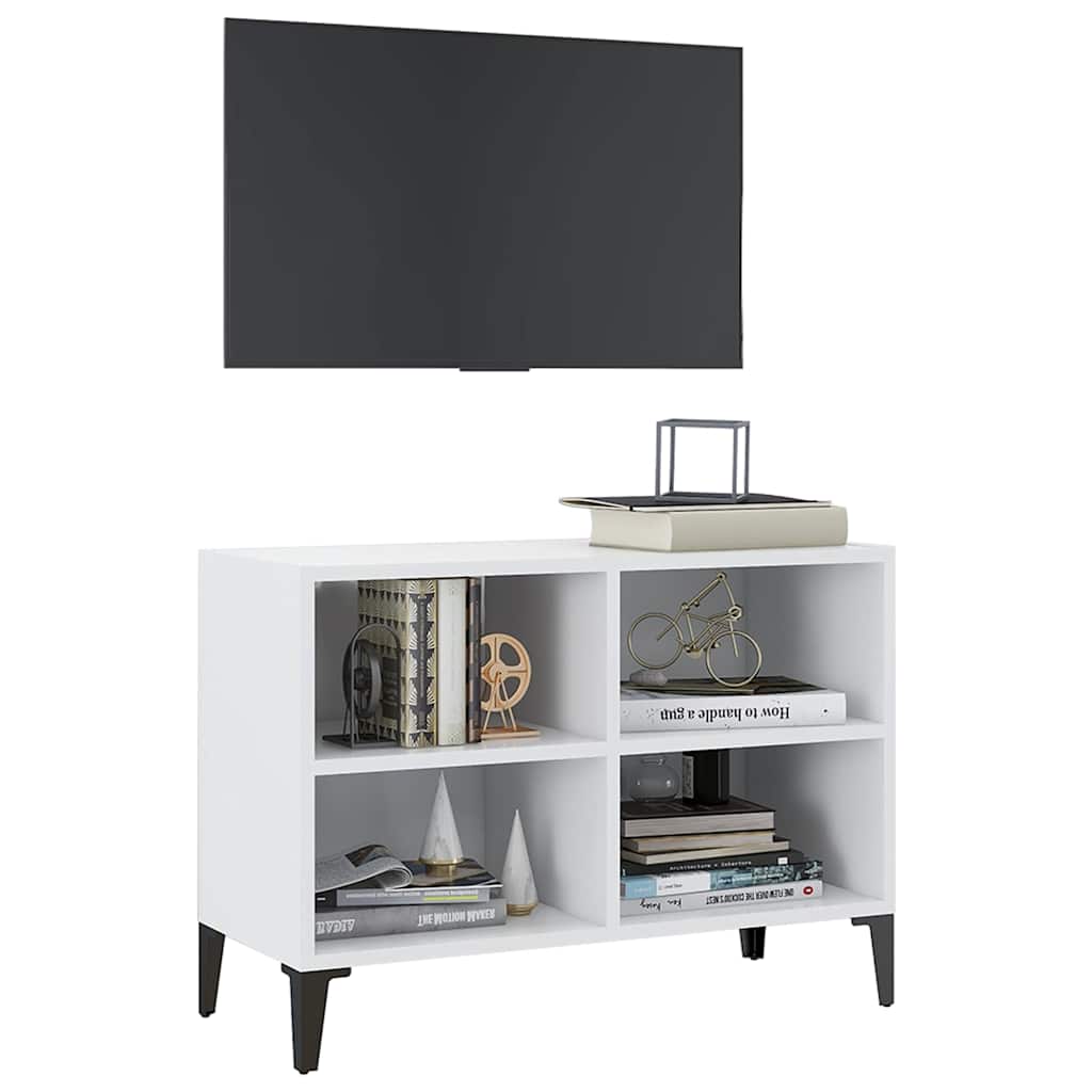 vidaXL Tv Cabinet | White | Engineered wood, Metal | Medium | Tv Cabinet 3