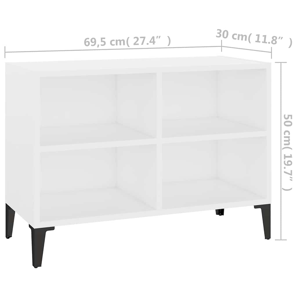 vidaXL Tv Cabinet | White | Engineered wood, Metal | Medium | Tv Cabinet 6