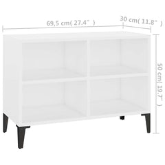 vidaXL Tv Cabinet | White | Engineered wood, Metal | Medium | Tv Cabinet 6