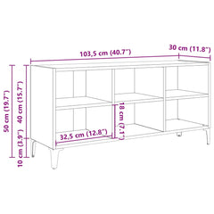 vidaXL TV Cabinet with Metal Legs White 103.5x30x50 cm 6
