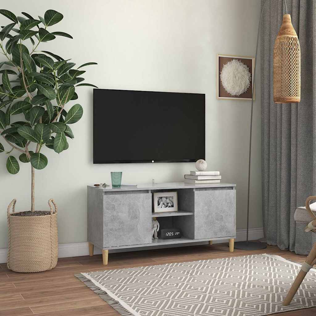 vidaXL TV Cabinet with Solid Wood Legs 103.5x35x50 cm