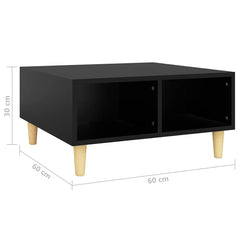 vidaXL Coffee Table | Black | Engineered wood, solid eucalyptus wood | Medium 6