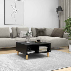 vidaXL Coffee Table | Black | Engineered wood, solid eucalyptus wood | Medium 1