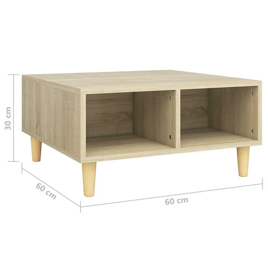 vidaXL Coffee Table | Sonoma oak | Engineered wood, Solid eucalyptus wood 6