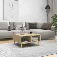 vidaXL Coffee Table | Sonoma oak | Engineered wood, Solid eucalyptus wood 1