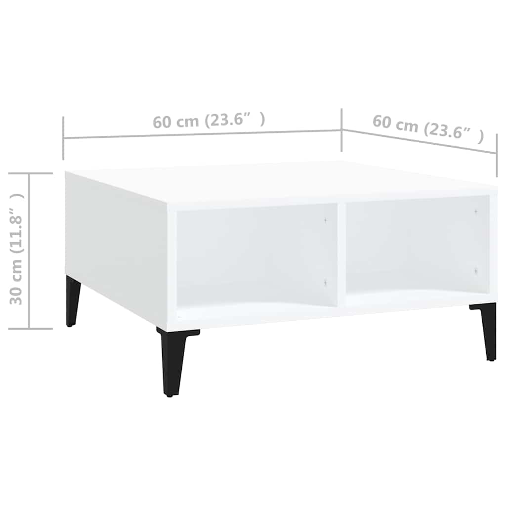 vidaXL Coffee Table | White | Engineered wood, metal | Compact | Coffee Table 6