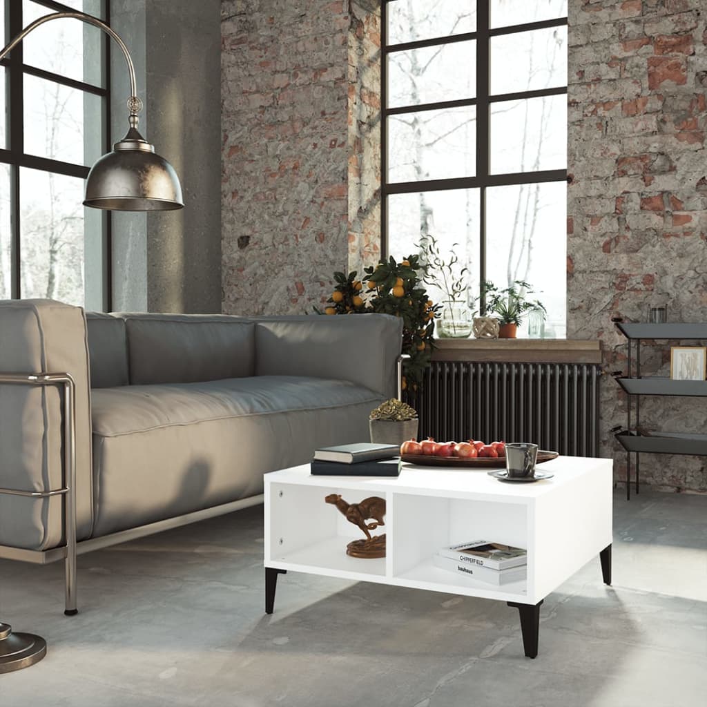 vidaXL Coffee Table | White | Engineered wood, metal | Compact | Coffee Table 1