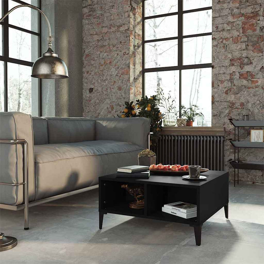 805987 vidaXL Coffee Table Black 60x60x30 cm Engineered Wood 1
