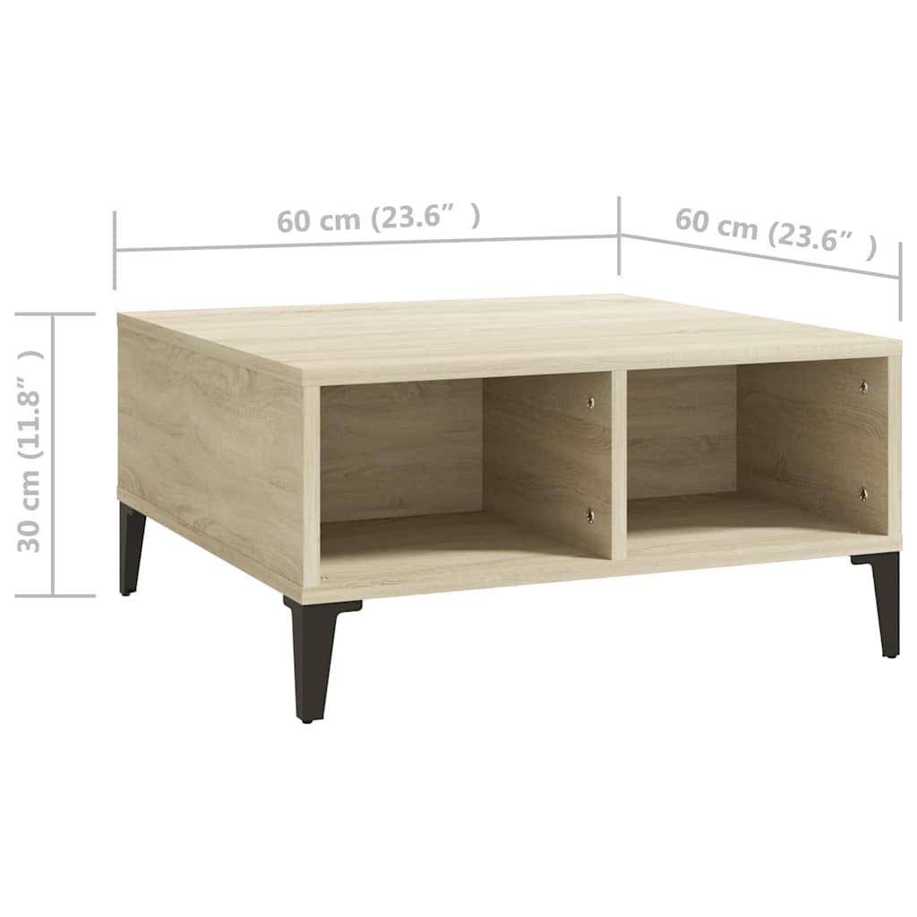 vidaXL Coffee Table | Sonoma Oak | Engineered wood, metal | 60x60 cm 6