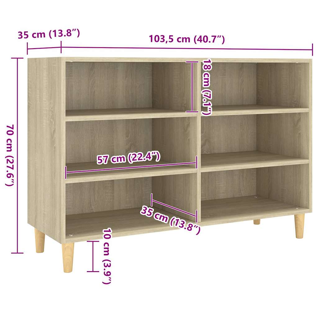 vidaXL Sideboard | Sonoma Oak | Engineered wood | Medium | Sonoma Oak Sideboard 6