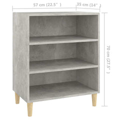 vidaXL Sideboard | Concrete grey | Engineered wood, solid eucalyptus wood 6