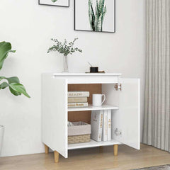 vidaXL Sideboard | White | Engineered wood, MDF, Solid eucalyptus wood 3
