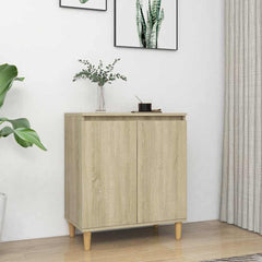 vidaXL Sideboard | Sonoma oak | Engineered wood, MDF, solid eucalyptus wood 1