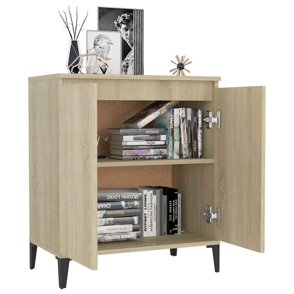 vidaXL Sideboard | Sonoma Oak | Engineered Wood, Metal | Medium | Sideboard 3