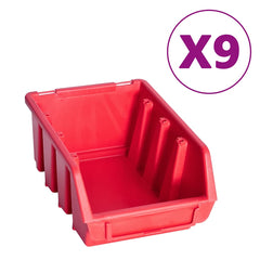 vidaXL 103 Piece Storage Bin Kit with Wall Panels Red and Black 2