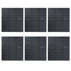 96 Piece Storage Bin Kit with Wall Panels and Black Blue