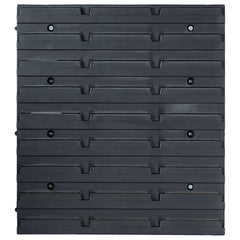 96 Piece Storage Bin Kit with Wall Panels and Black Blue