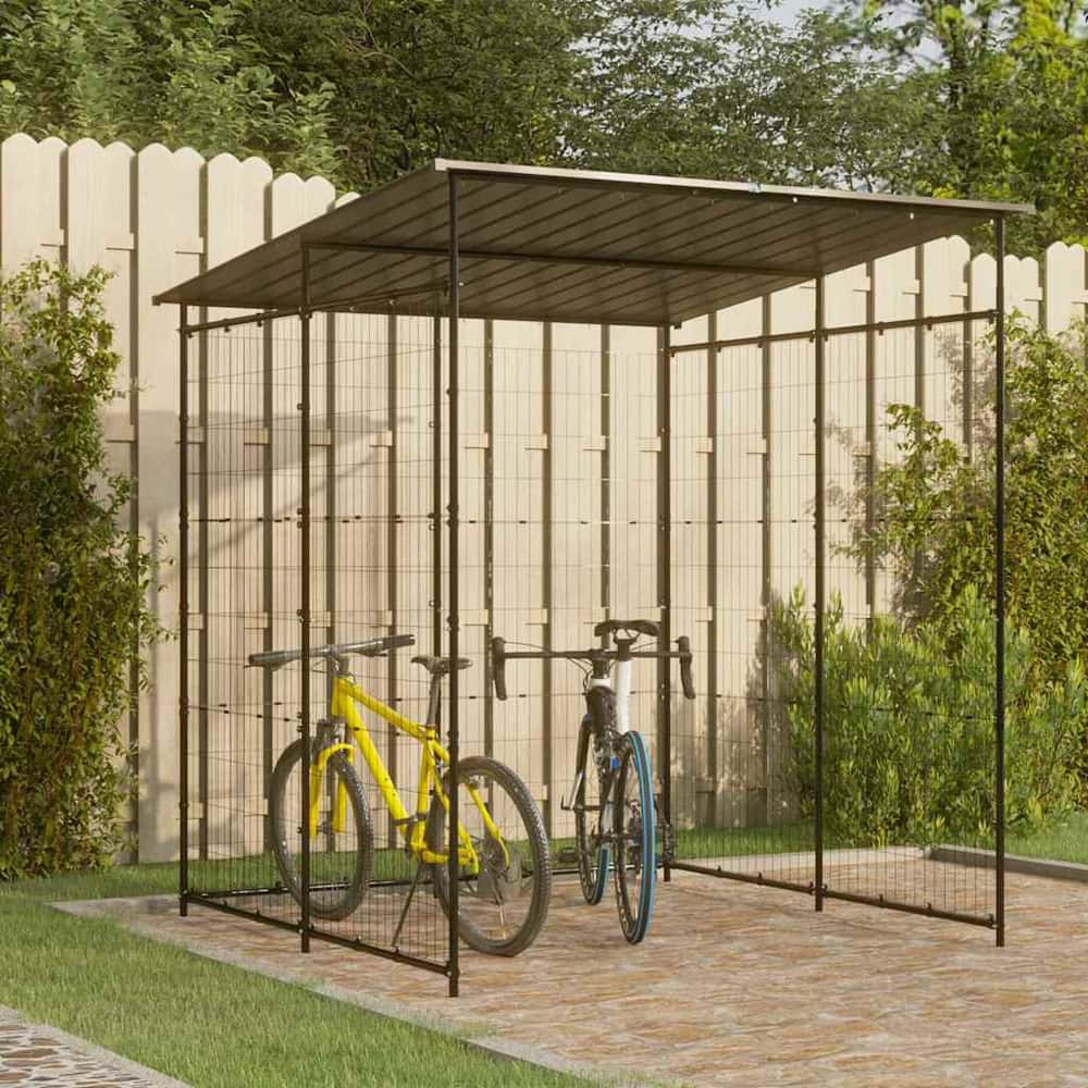 150780 vidaXL Bicycle Shed 190x190x222 cm Steel Black 1
