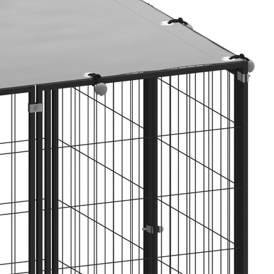 Dog Kennel Black 110x110x110 cm Steel