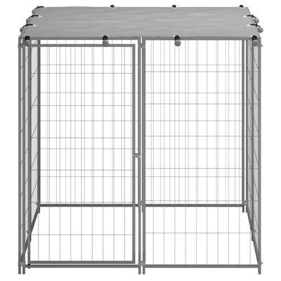 Dog Kennel Silver 110x110x110 cm Steel