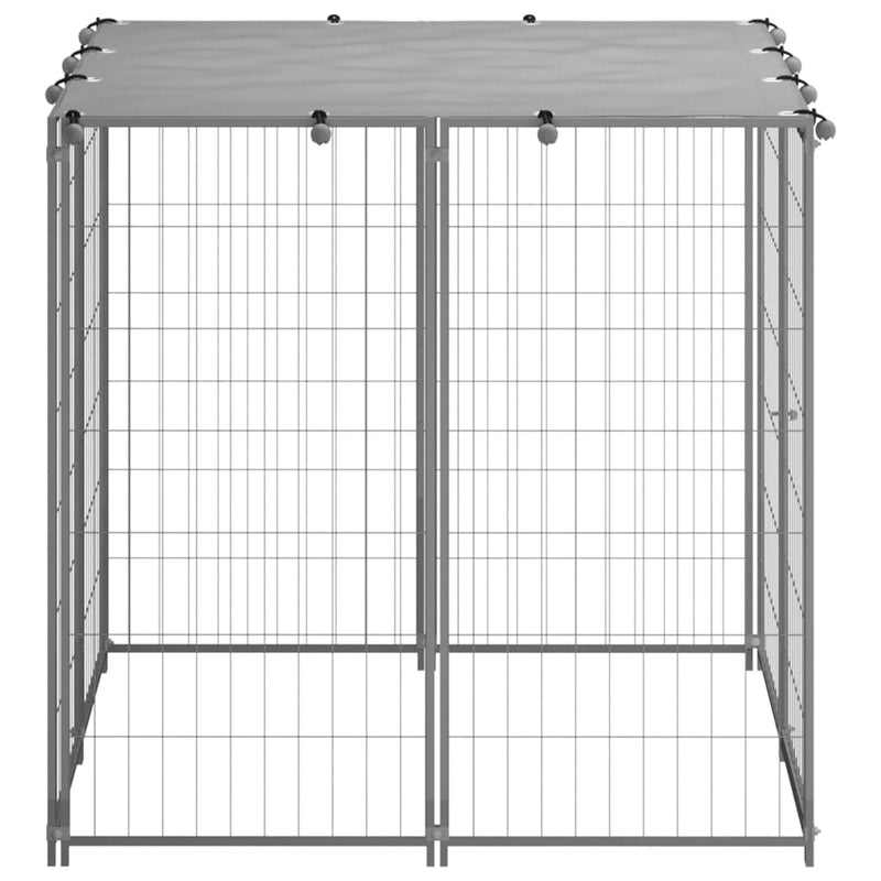 Dog Kennel Silver 110x110x110 cm Steel