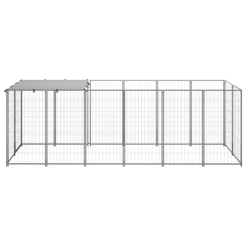 Dog Kennel Silver 330x110x110 cm Steel