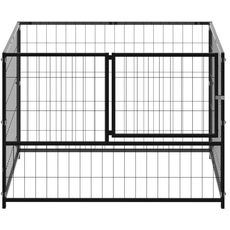 Dog Kennel Black 100x100x70 cm Steel