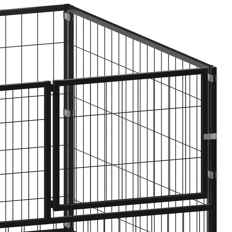 Dog Kennel Black 100x100x70 cm Steel