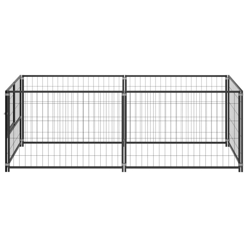 Dog Kennel Black 200x100x70 cm Steel