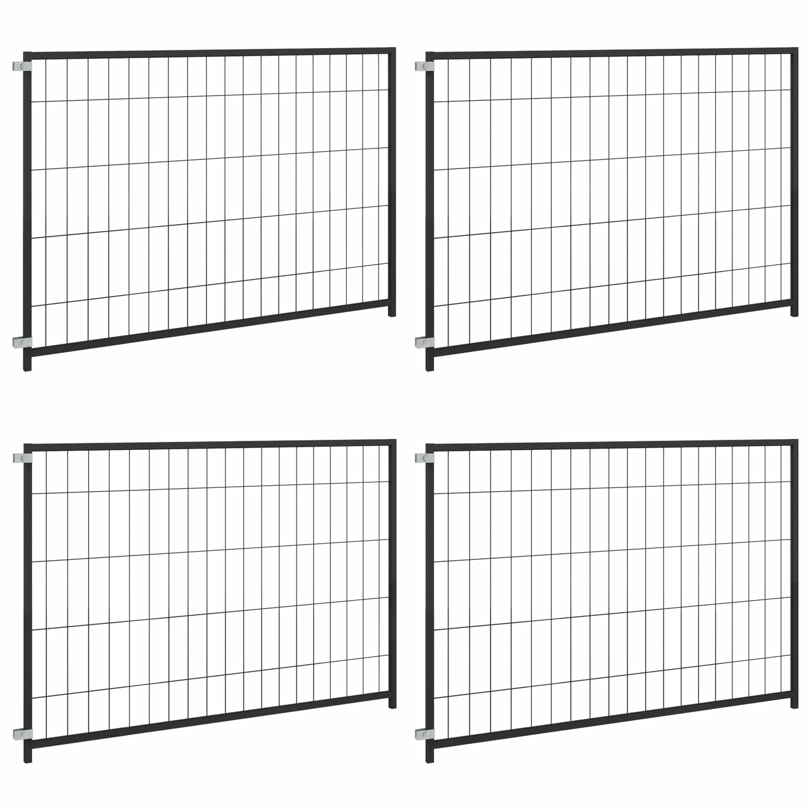 vidaXL Dog Kennel Black 300x100x70 cm Steel 1