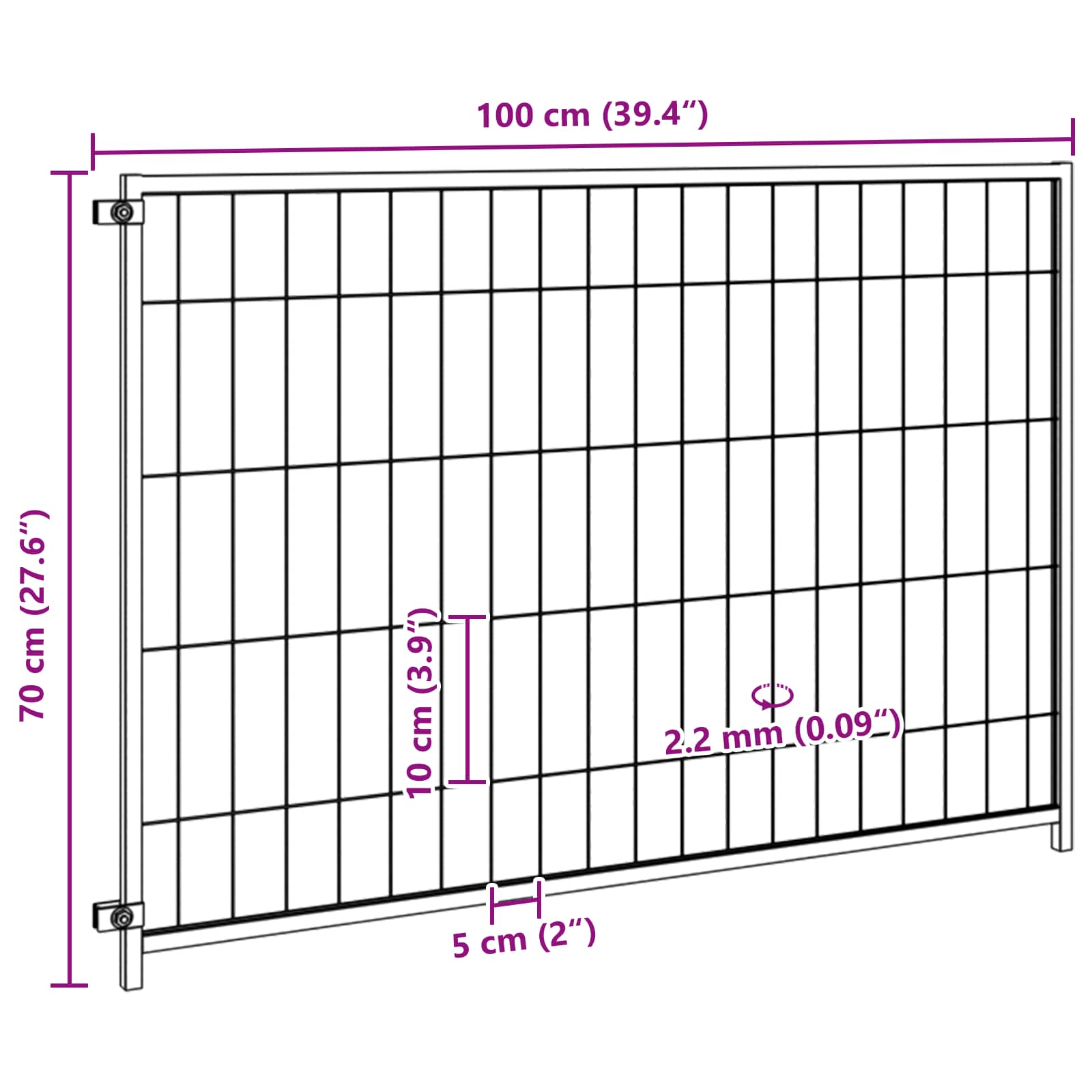 vidaXL Dog Kennel Black 300x100x70 cm Steel 6