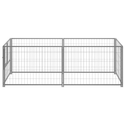 Dog Kennel Silver 200x100x70 cm Steel