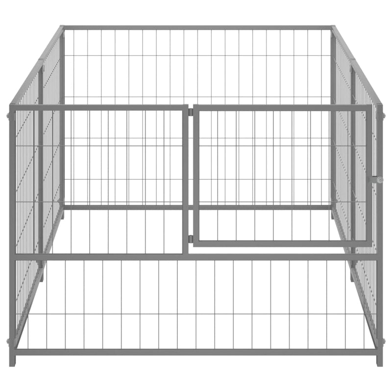 Dog Kennel Silver 200x100x70 cm Steel