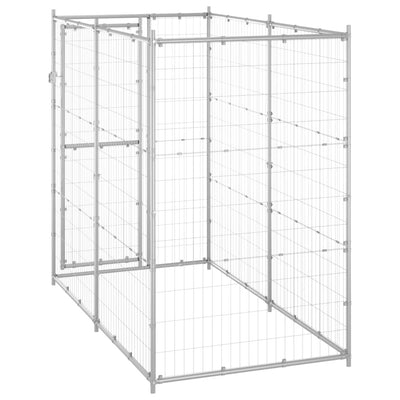 Outdoor Dog Kennel Galvanised Steel 110x220x180 cm