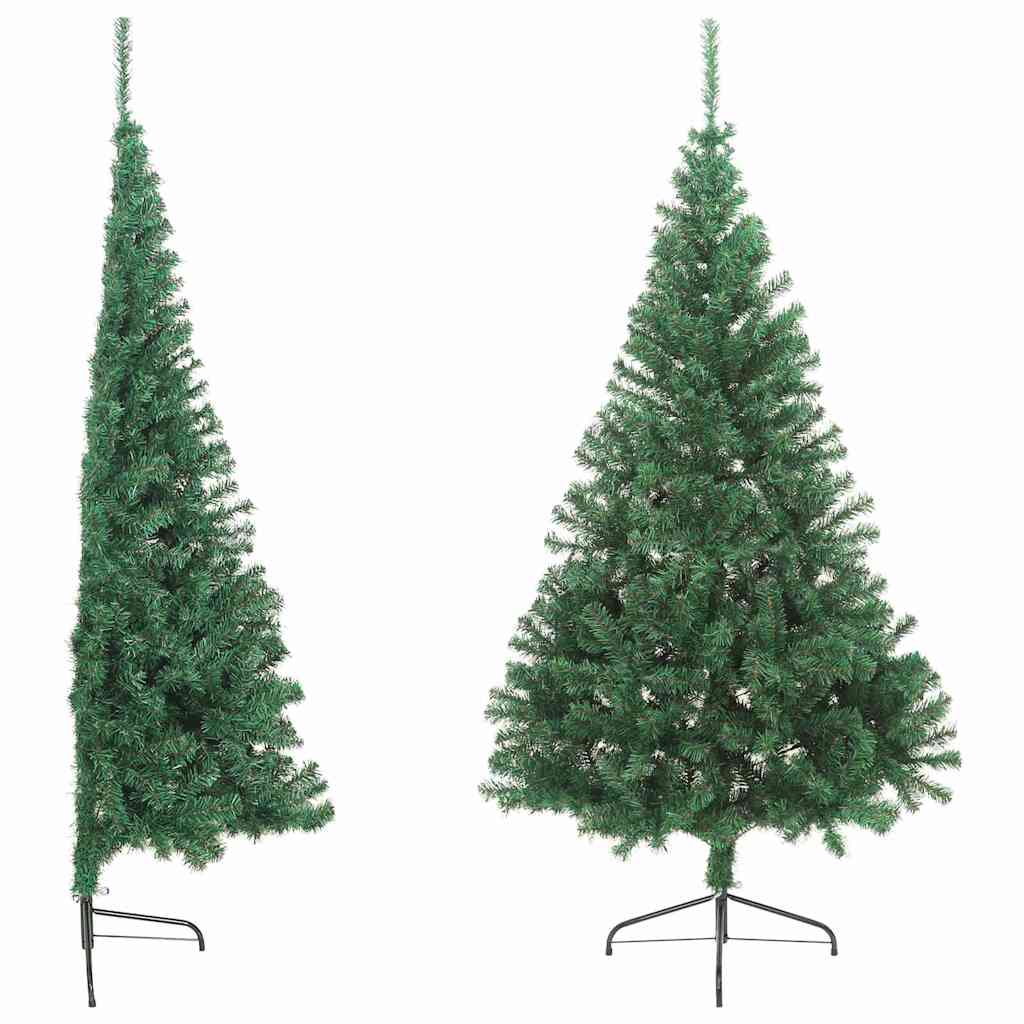 vidaXL Artificial Half Christmas Tree with Stand Green 240 cm PVC 4