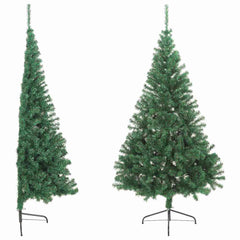 vidaXL Artificial Half Christmas Tree with Stand Green 240 cm PVC 4