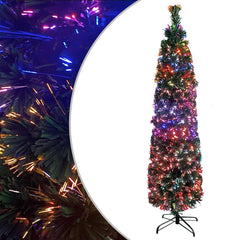 Artificial Slim Christmas Tree with Stand 120 cm Fibre Optic 120 cm 35 cm