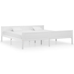 vidaXL Bed Frame without Mattress Solid Pinewood White 200x200 cm 1