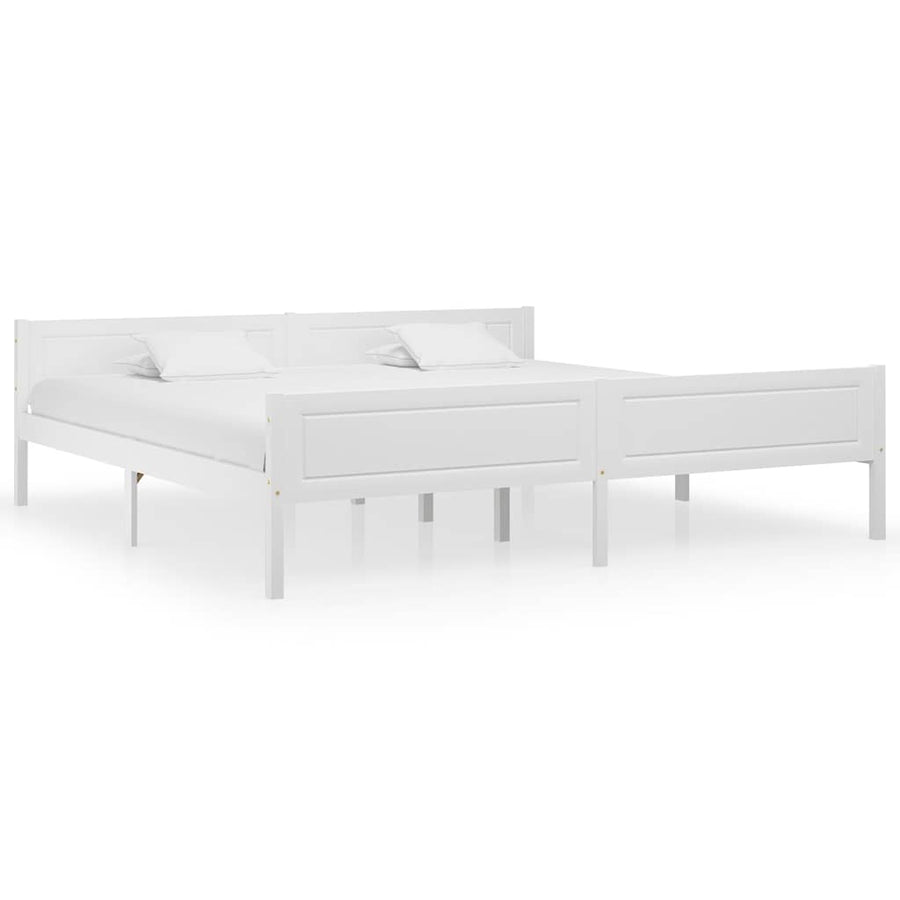 vidaXL Bed Frame without Mattress Solid Pinewood White 200x200 cm 1
