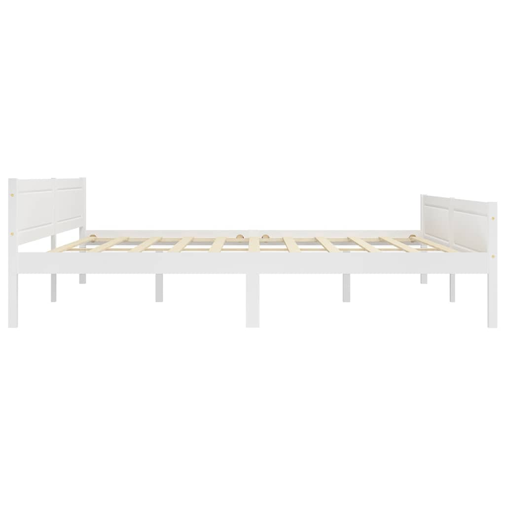 vidaXL Bed Frame without Mattress Solid Pinewood White 200x200 cm 4