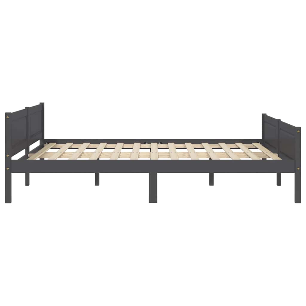 vidaXL Bed Frame without Mattress Solid Pinewood Grey 160x200 cm 4