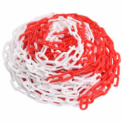 vidaXL Warning Chain Red and White 30 m Ø8 mm Plastic 1
