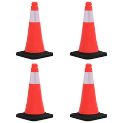 vidaXL Reflective Traffic Cones with Heavy Bases 4 pcs 50 cm 1