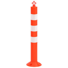 150964 vidaXL Traffic Control Bollards 10 pcs with Chain 75 cm PE 4