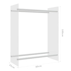 vidaXL Firewood Rack Transparent 80x35x100 cm Tempered Glass 6