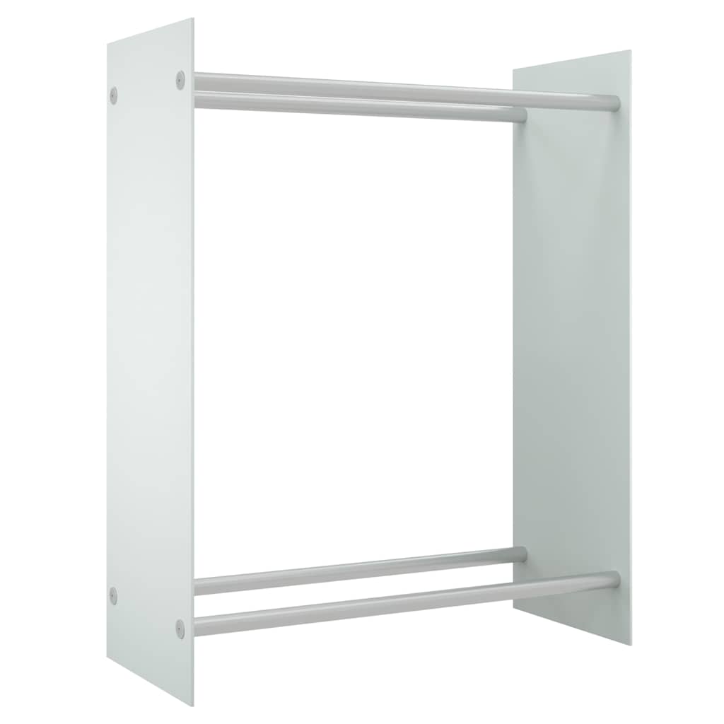 vidaXL Firewood Rack White 80x35x100 cm Tempered Glass 2