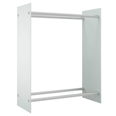 vidaXL Firewood Rack White 80x35x100 cm Tempered Glass 2