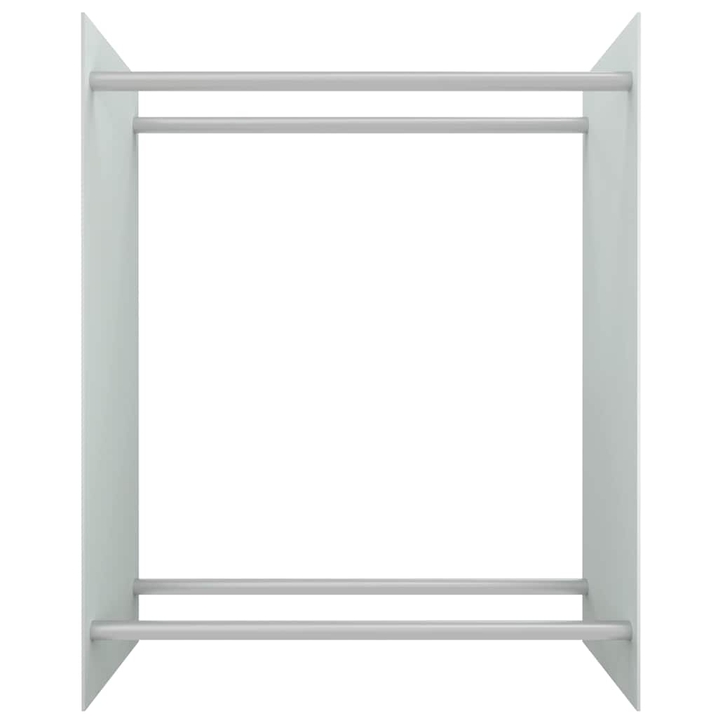 vidaXL Firewood Rack White 80x35x100 cm Tempered Glass 3