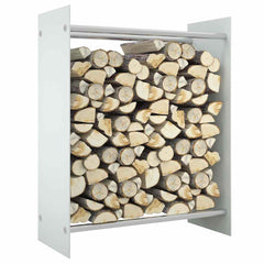 vidaXL Firewood Rack White 80x35x100 cm Tempered Glass 1